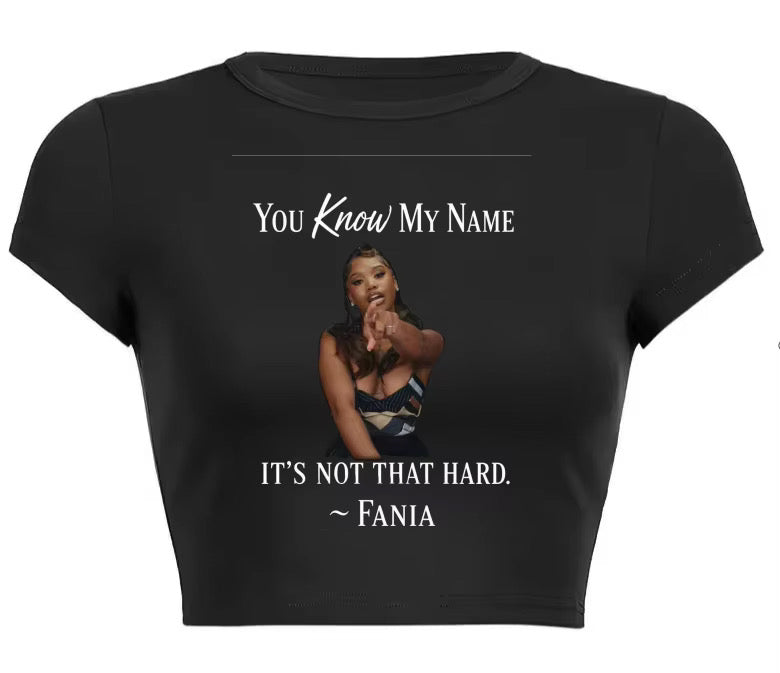 Fania™ “You Know My Name” Crop Top