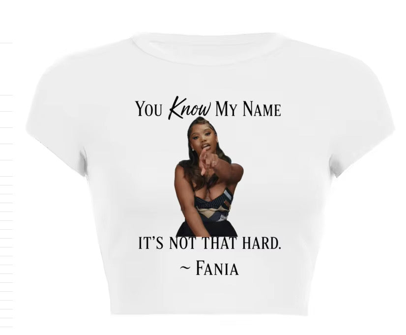 Fania™ “You Know My Name” Crop Top